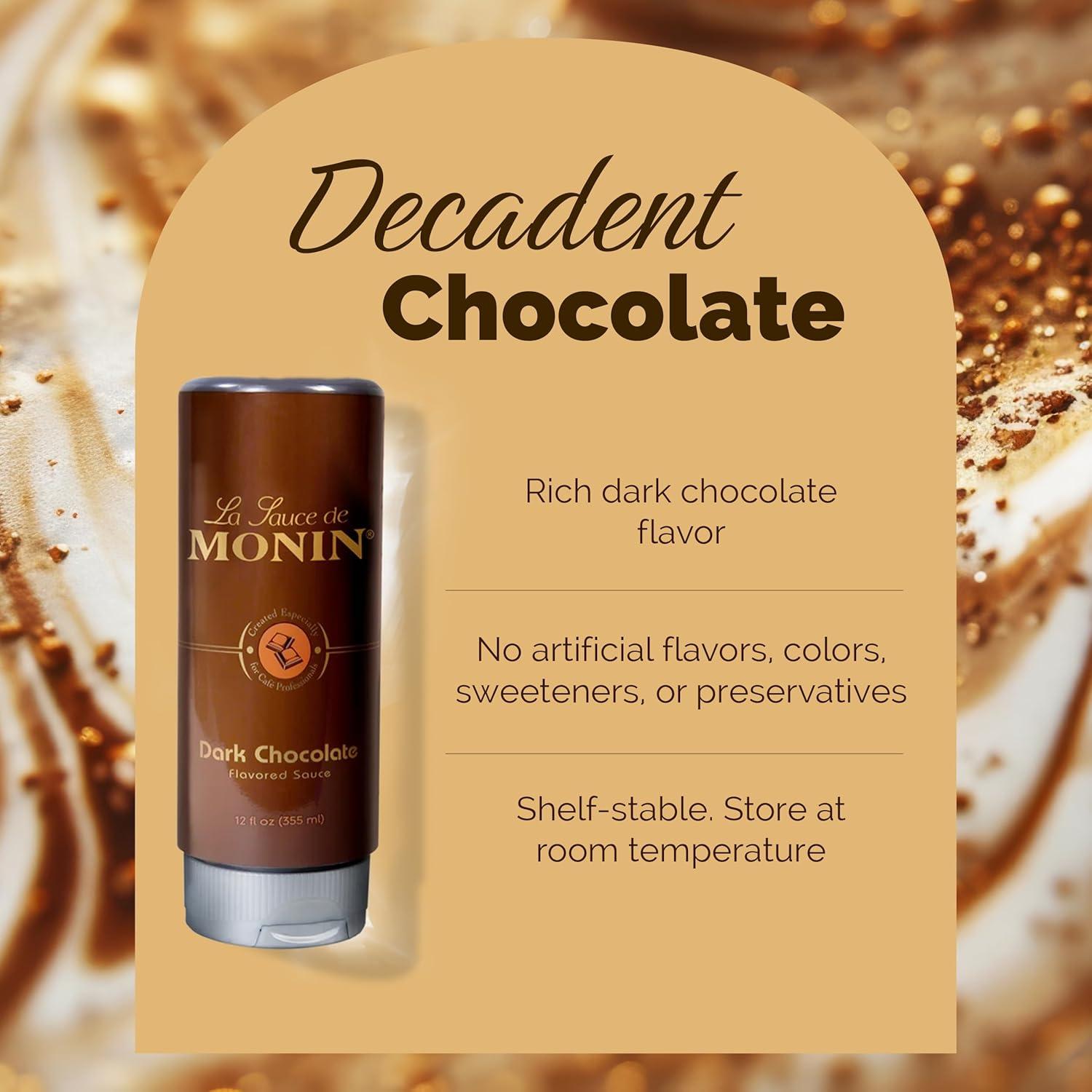 image:imageMonin Sugar Free Dark Chocolate Sauce Velvety and Rich Great for Desserts Coffee and Snacks GlutenFree 12 OunceDark Chocolate