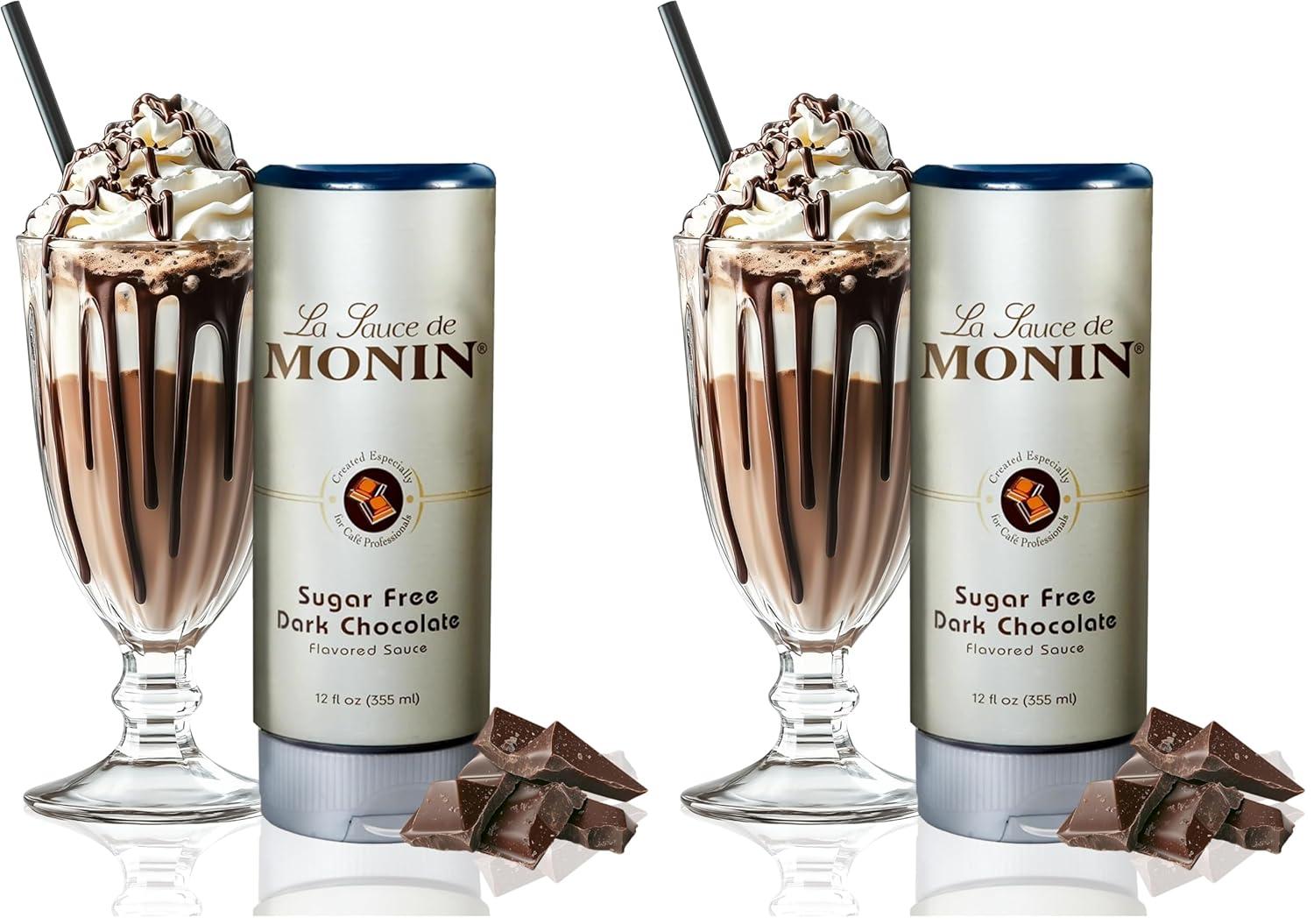 image:imageMonin Sugar Free Dark Chocolate Sauce Velvety and Rich Great for Desserts Coffee and Snacks GlutenFree 12 OunceSugar Free Dark Chocolate