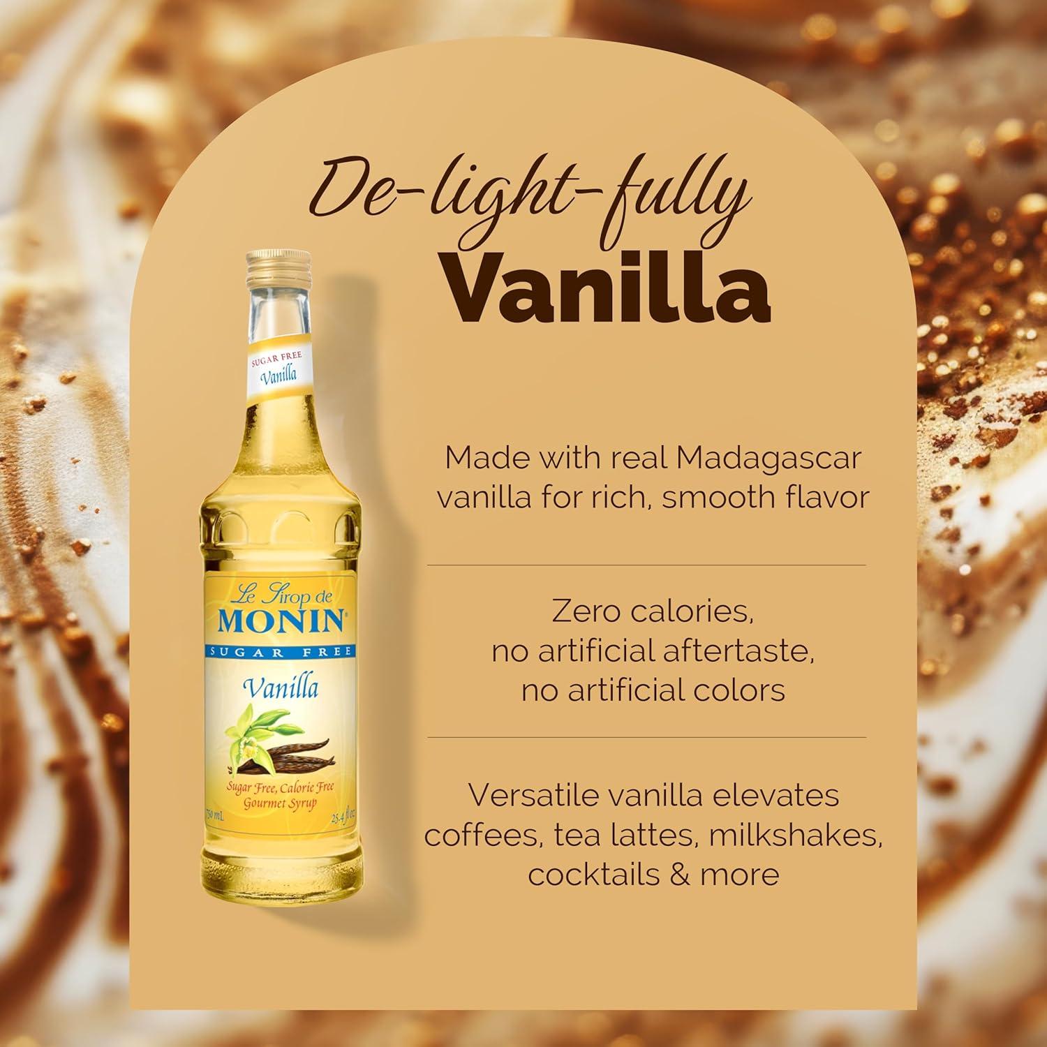 image:imageMonin Sugar Free Vanilla Syrup Bold Vanilla Bean Flavor Great for Coffee Cocktails amp Lattes GlutenFree NonGMO 750 mlSugar Free Vanilla