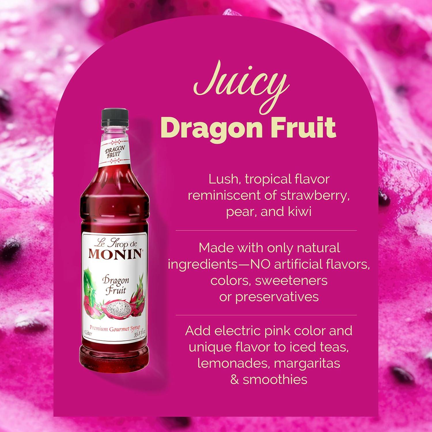 image:imageMonin White Peach Syrup Juicy Ripe Peach Flavor Perfect for Cocktails Mocktails Iced Teas amp Smoothies GlutenFree NonGMO 1 LiterDragon Fruit