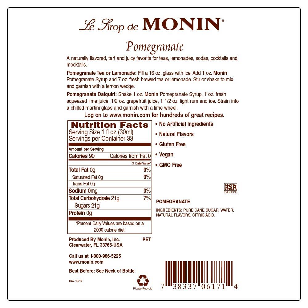 image:imageMonin White Peach Syrup Juicy Ripe Peach Flavor Perfect for Cocktails Mocktails Iced Teas amp Smoothies GlutenFree NonGMO 1 LiterPomegranate