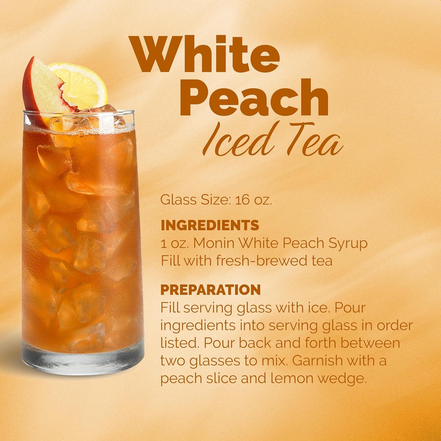 image:imageMonin White Peach Syrup Juicy Ripe Peach Flavor Perfect for Cocktails Mocktails Iced Teas amp Smoothies GlutenFree NonGMO 1 LiterWhite Peach