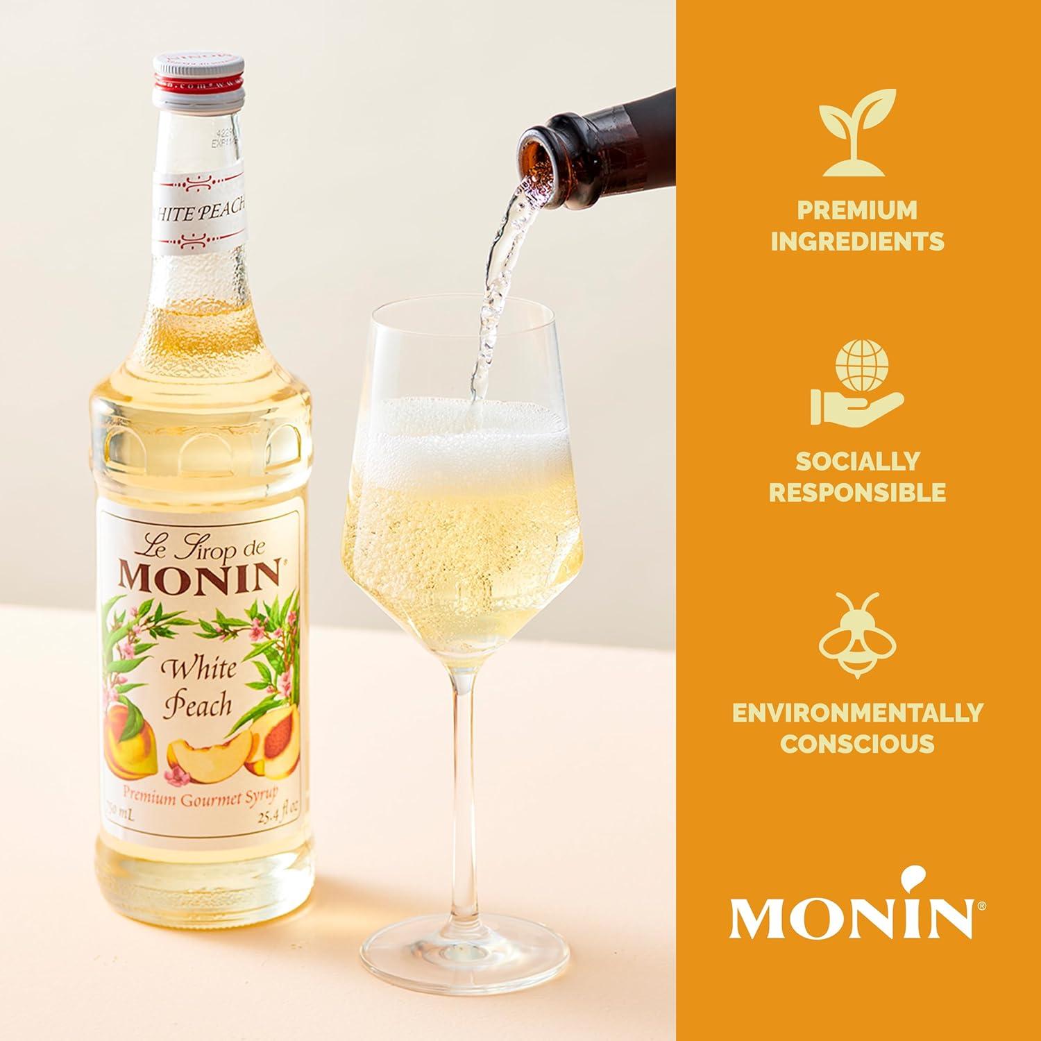 image:imageMonin White Peach Syrup Juicy Ripe Peach Flavor Perfect for Cocktails Mocktails Iced Teas amp Smoothies GlutenFree NonGMO 1 LiterWhite Peach