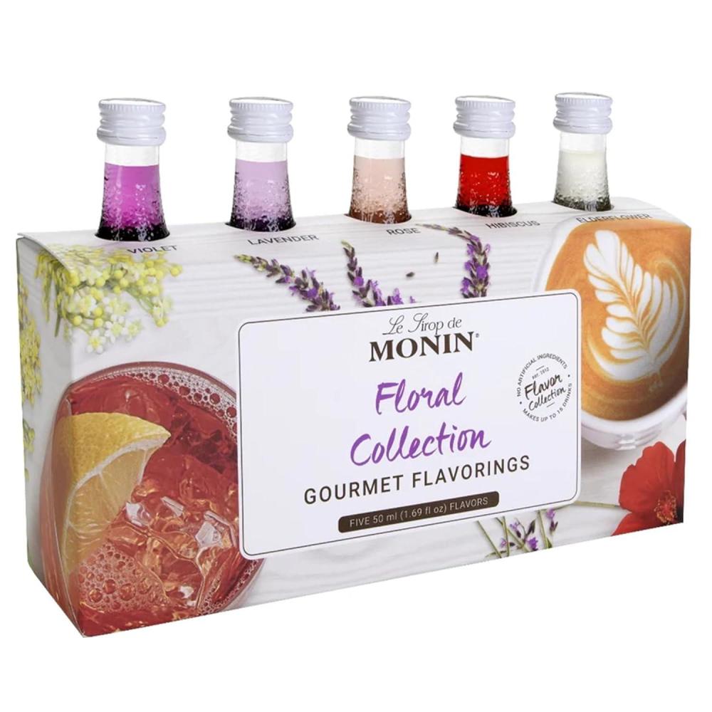 image:imageMonin 5 Flavor Holiday Cheer Collection Macadamia Nut Peppermint Cookie Butter Toasted Marshmallow amp Gingerbread Natural Flavors for All Drinks GlutenFree 169 oz per bottleFloral Collection