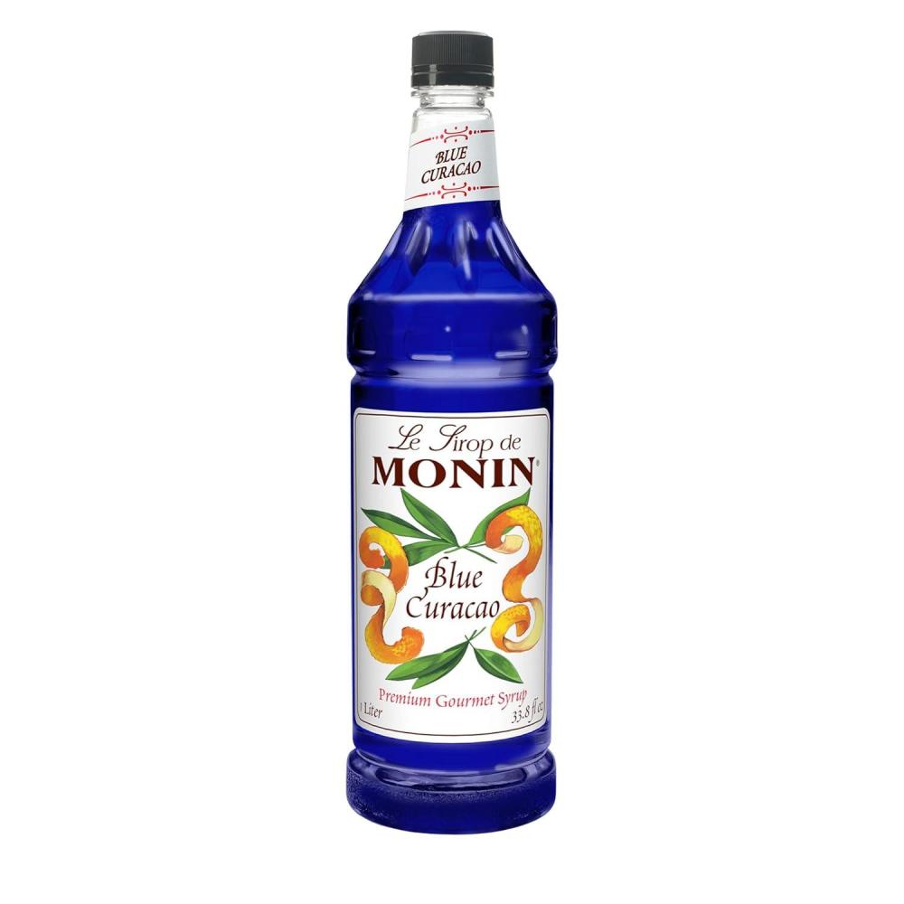 image:imageMonin  Blueberry Syrup Mildly Sweet amp Tart Blueberry Flavor Great for Teas Lemonades Smoothies amp Cocktails GlutenFree NonGMO 1 LiterBlue Curacao