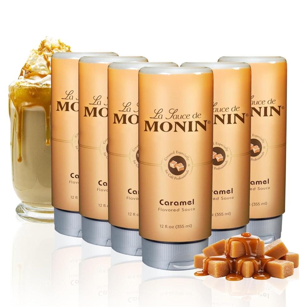 image:imageMonin Gourmet Caramel Sauce Rich and Buttery Great for Desserts Coffee and Snacks GlutenFree NonGMO 12 Fl Oz 6Pack