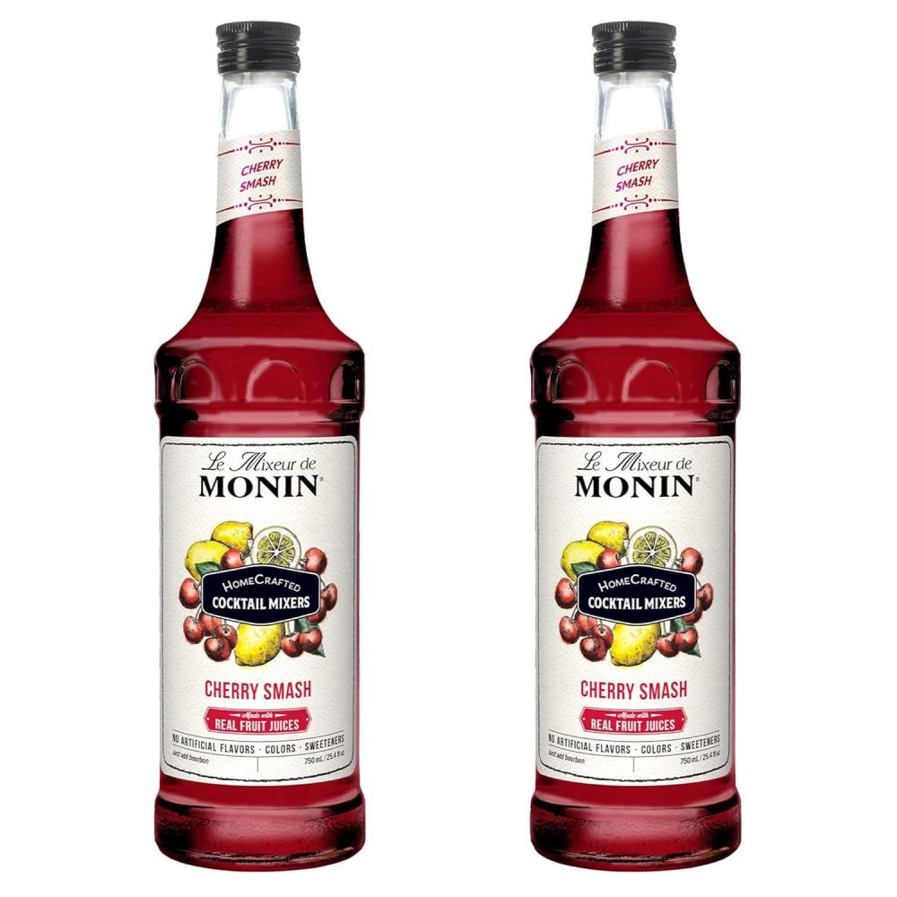 image:imageMonin HomeCrafted Cherry Smash Cocktail Mixer ReadytoUse Drink Mix Sweet amp Citrusy Flavor Just Add Bourbon Perfect for Cocktails amp Iced amp Frozen Beverages 750 ml 2Pack
