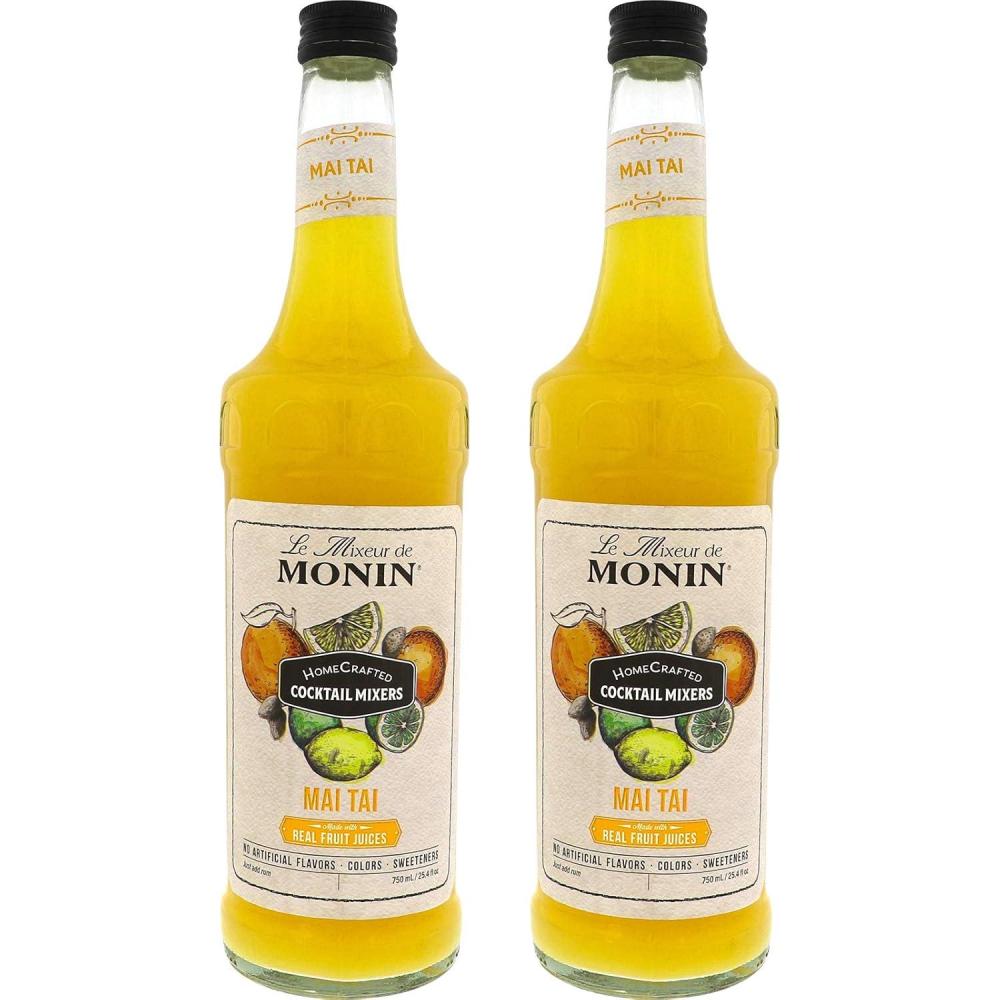image:imageMonin HomeCrafted Cocktail Mixers ReadytoUse Drink Mix DIY Cocktail Variety Pack Made with Real Fruit Juice Just Add Alcohol Mai Tai Margarita amp Dragon Fruit Cosmo 750 ml Each 3PackMai Tai