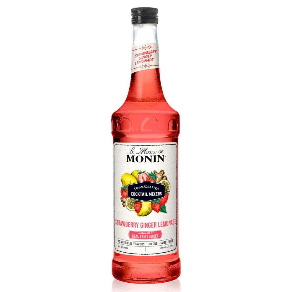 image:imageMonin HomeCrafted Strawberry Ginger Lemonade Cocktail Mixer ReadytoUse Drink Mix Refreshingly Sweet amp Tart Flavor Just Add Vodka Perfect for Cocktails amp Iced amp Frozen Beverages 750 ml