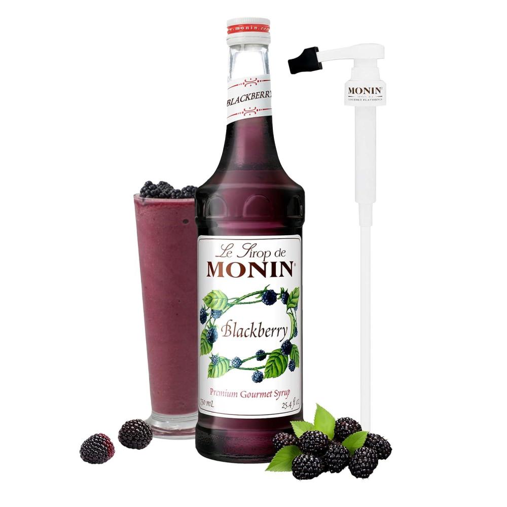 image:imageMonin Lavender Syrup With Pump Aromatic and Floral Natural Flavors Great for Cocktails Lemonades and Sodas NonGMO GlutenFree 1 LiterBlackberry