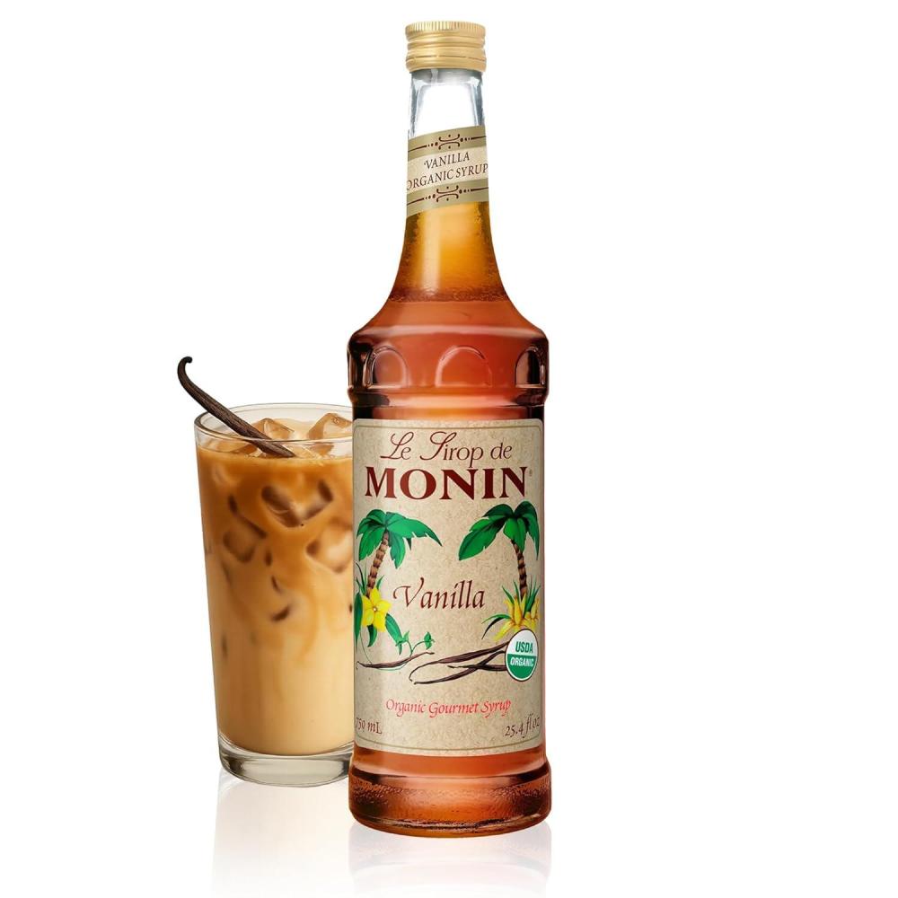 image:imageMonin Organic Caramel Syrup Premium Syrup for Coffee Milkshakes Cocktails amp More BPAFree Glass Bottle 750 mlOrganic Vanilla