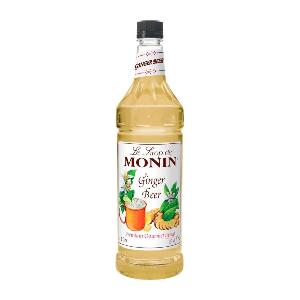 image:imageMonin Peppermint Syrup Cool Tingle of Candy Cane Natural Flavors Great for Cocoas Mochas Smoothies and Sodas NonGMO GlutenFree 1 LiterGinger Beer Ale
