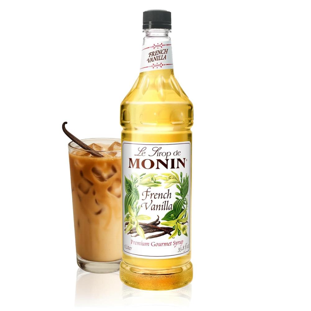 image:imageMonin  Pure Cane Syrup Pure and Sweet Great for Coffee Tea and Specialty Cocktails GlutenFree NonGMO 1 LiterFrench Vanilla