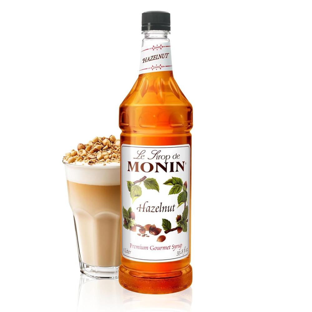 image:imageMonin Pure Cane Syrup Pure and Sweet Great for Coffee Tea and Specialty Cocktails GlutenFree NonGMO 1 LiterHazelnut