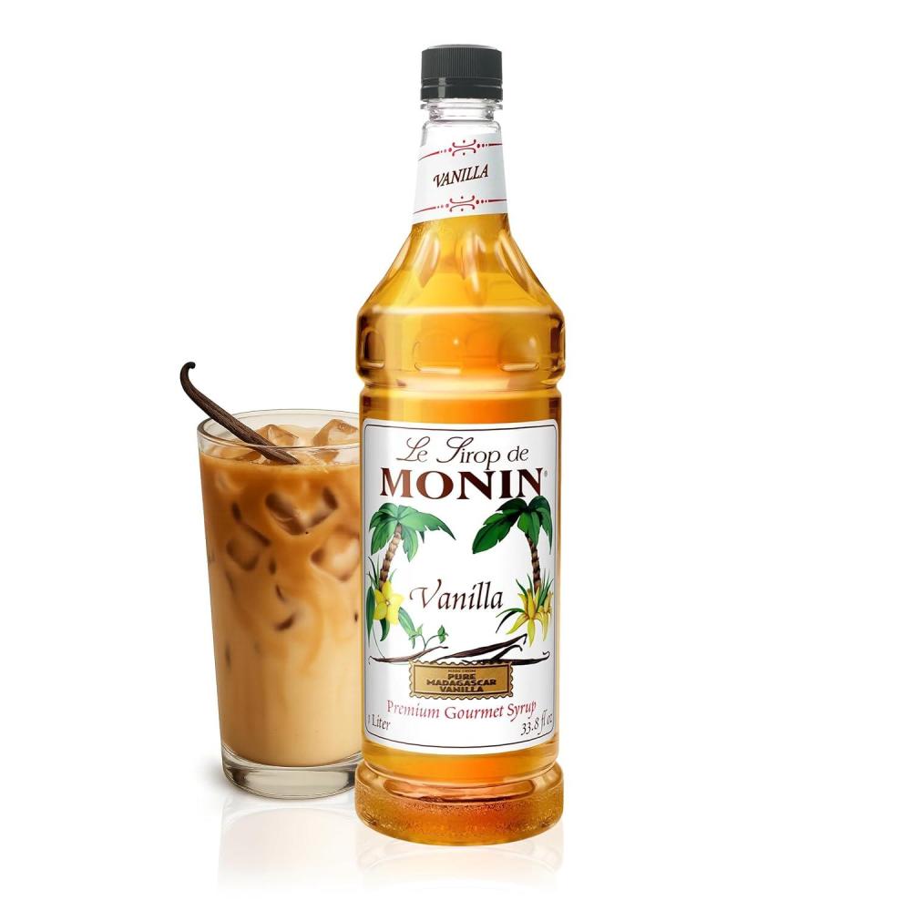 image:imageMonin  Pure Cane Syrup Pure and Sweet Great for Coffee Tea and Specialty Cocktails GlutenFree NonGMO 1 LiterVanilla