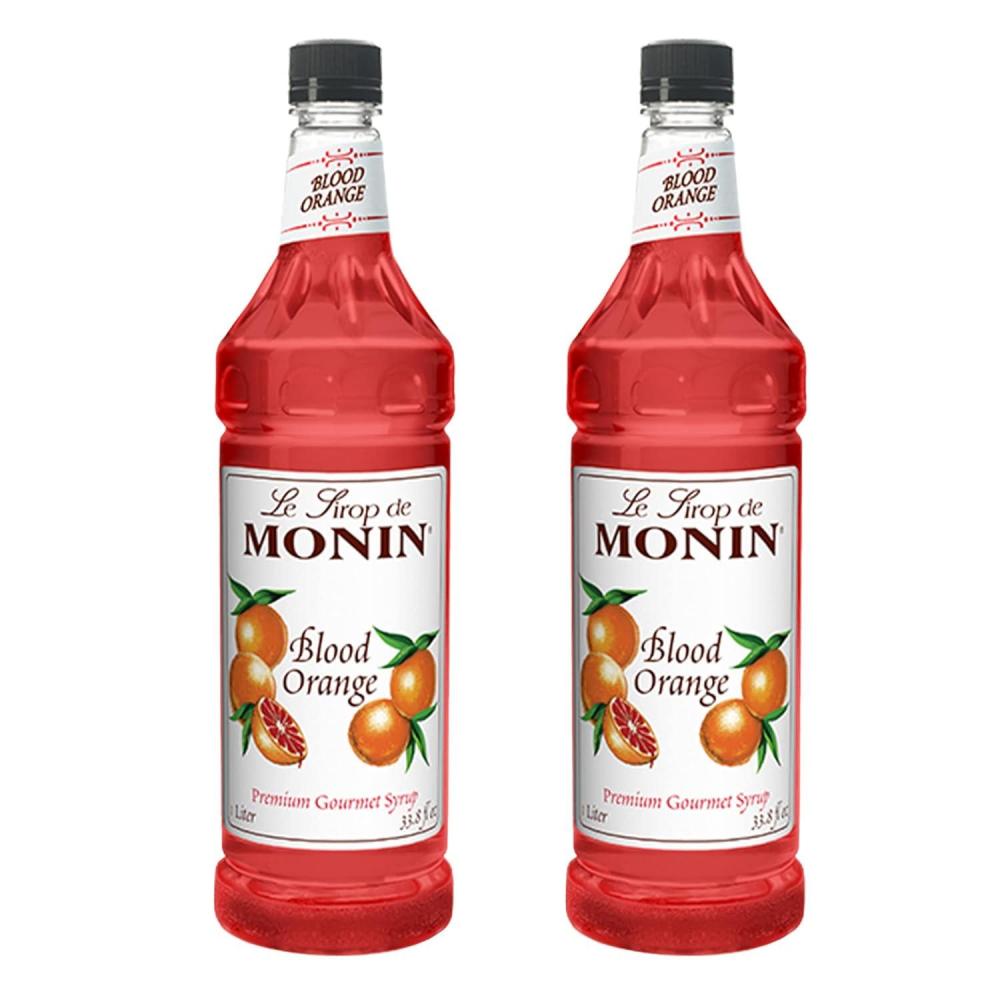 image:imageMonin Strawberry Syrup Mild and Sweet Great for Cocktails and Teas GlutenFree NonGMO 1 Liter 2PackBlood Orange