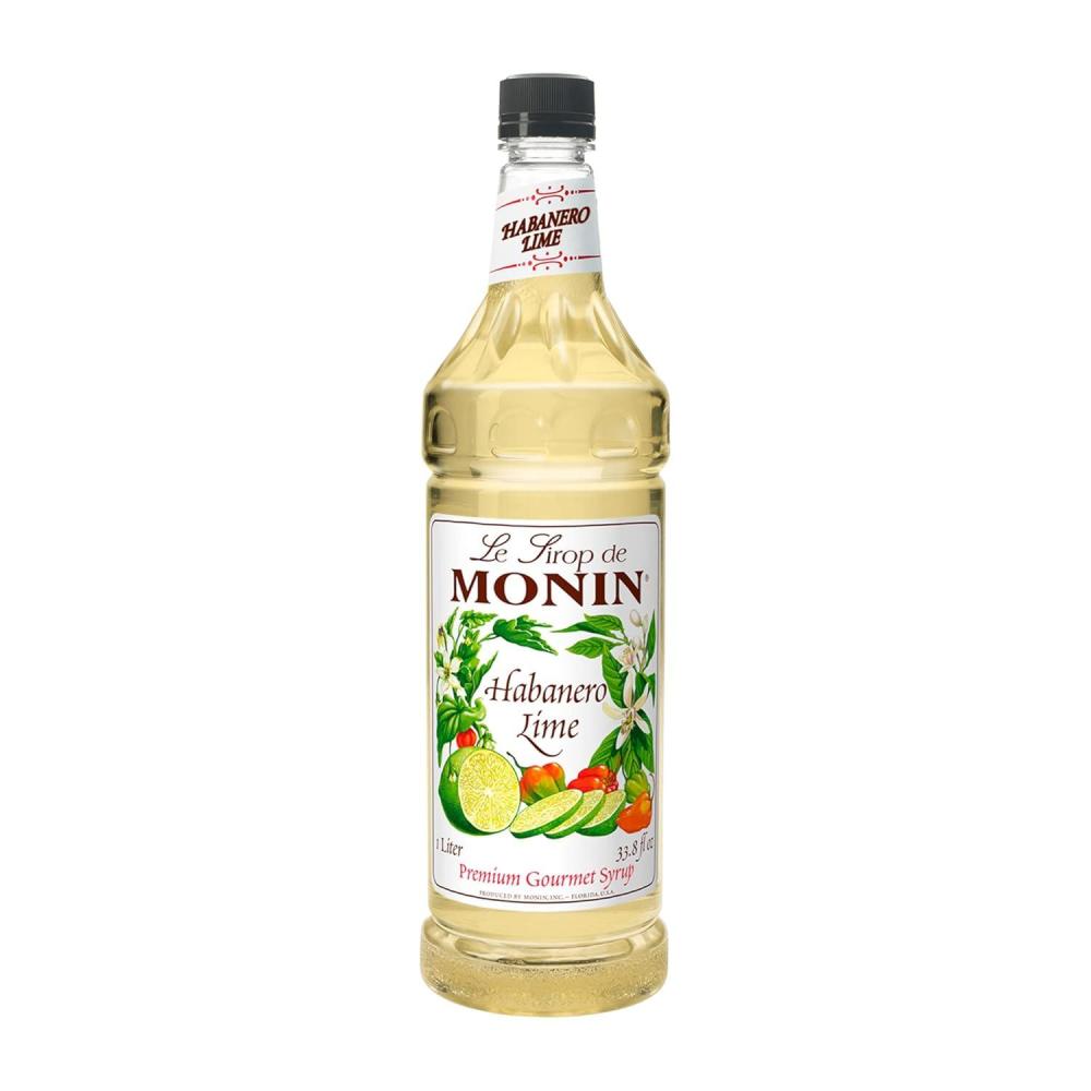 image:imageMonin Strawberry Syrup Mild and Sweet Great for Cocktails and Teas GlutenFree NonGMO 1 LiterHabanero Lime