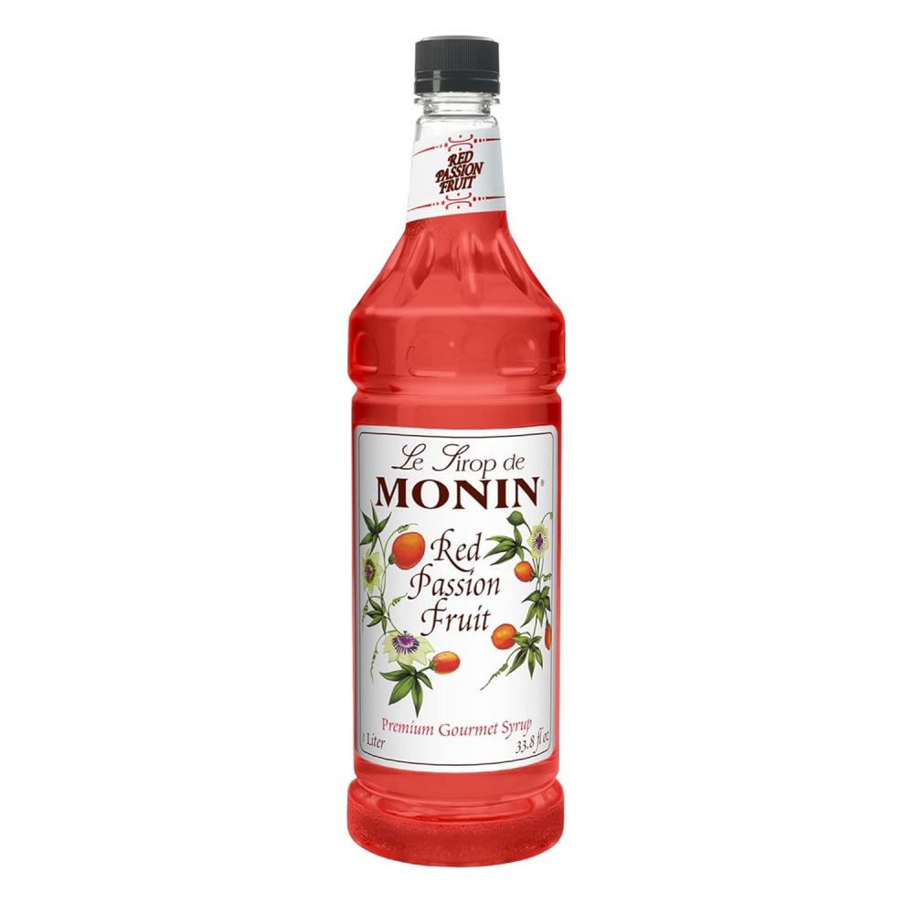image:imageMonin Strawberry Syrup Mild and Sweet Great for Cocktails and Teas GlutenFree NonGMO 1 LiterRed Passion Fruit