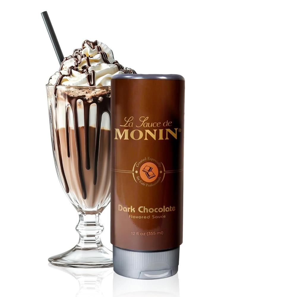 image:imageMonin Sugar Free Dark Chocolate Sauce Velvety and Rich Great for Desserts Coffee and Snacks GlutenFree 12 OunceDark Chocolate