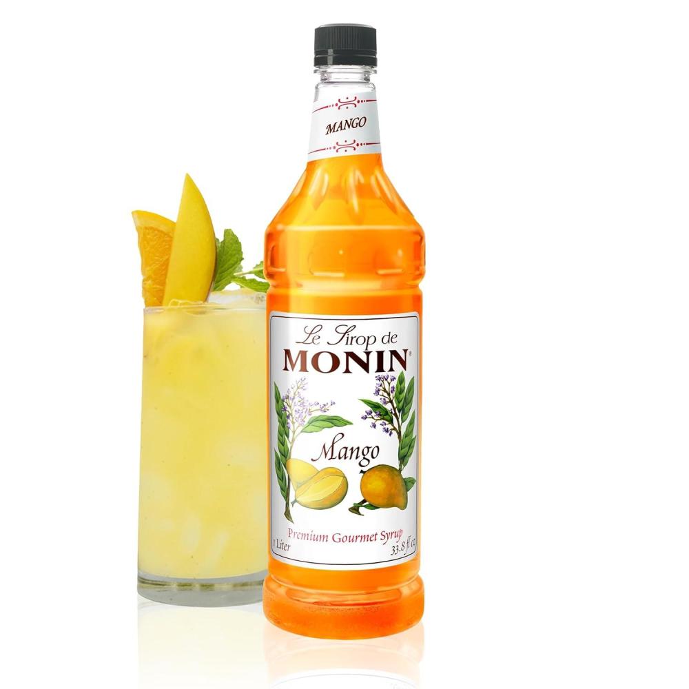 image:imageMonin White Peach Syrup Juicy Ripe Peach Flavor Perfect for Cocktails Mocktails Iced Teas amp Smoothies GlutenFree NonGMO 1 LiterMango