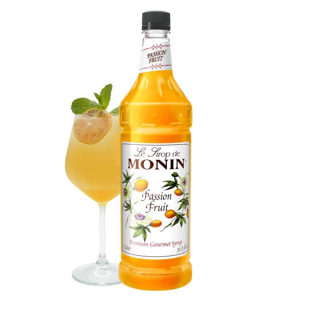 image:imageMonin  White Peach Syrup Juicy Ripe Peach Flavor Perfect for Cocktails Mocktails Iced Teas amp Smoothies GlutenFree NonGMO 1 LiterPassion Fruit