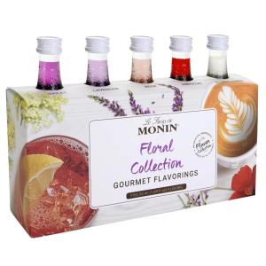 Monin – 5 Flavor Holiday Cheer Collection: Macadamia Nut, Peppermint, Cookie Butter, Toasted Marshmallow, & Gingerbread, Natural Flavors for All Drinks, Gluten-Free (1.69 oz per bottle)(Floral Collection)