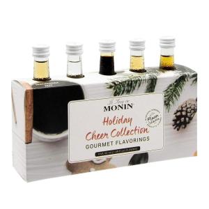 Monin – 5 Flavor Holiday Cheer Collection: Macadamia Nut, Peppermint, Cookie Butter, Toasted Marshmallow, & Gingerbread, Natural Flavors for All Drinks, Gluten-Free (1.69 oz per bottle)(Holiday Collection)