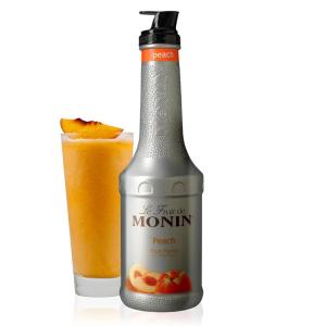 Monin – Blood Orange Purée, Tart, Juicy Citrus Taste, Great for Lemonades, Cocktails, and Culinary Creations, Vegan, Gluten-Free (1 Liter)(Peach Purée)
