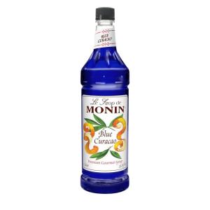Monin – Blueberry Syrup, Mildly Sweet & Tart Blueberry Flavor, Great for Teas, Lemonades, Smoothies, & Cocktails, Gluten-Free, Non-GMO (1 Liter)(Blue Curacao)