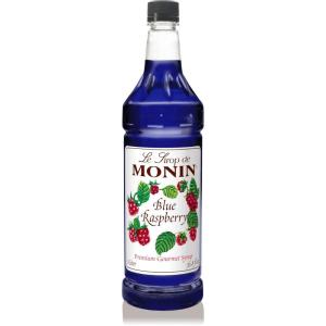 Monin – Blueberry Syrup, Mildly Sweet & Tart Blueberry Flavor, Great for Teas, Lemonades, Smoothies, & Cocktails, Gluten-Free, Non-GMO (1 Liter)(Blue Raspberry)