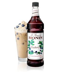 Monin – Blueberry Syrup, Mildly Sweet & Tart Blueberry Flavor, Great for Teas, Lemonades, Smoothies, & Cocktails, Gluten-Free, Non-GMO (1 Liter)(Blueberry)