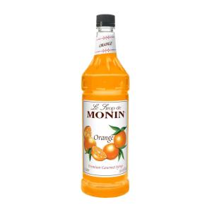 Monin – Blueberry Syrup, Mildly Sweet & Tart Blueberry Flavor, Great for Teas, Lemonades, Smoothies, & Cocktails, Gluten-Free, Non-GMO (1 Liter)(Orange)