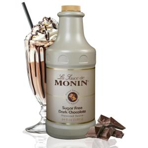 Monin – Gourmet White Chocolate Sauce, Creamy and Buttery, Great for Desserts, Coffee, and Snacks, Gluten-Free Non-GMO (64 Ounce)(Sugar Free Dark Chocolate)