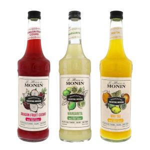 Monin – HomeCrafted Cocktail Mixers, Ready-to-Use Drink Mix, DIY Cocktail Variety Pack, Made with Real Fruit Juice, Just Add Alcohol (Mai Tai, Margarita, & Dragon Fruit Cosmo, 750 ml Each, 3-Pack)(Variety Pack)
