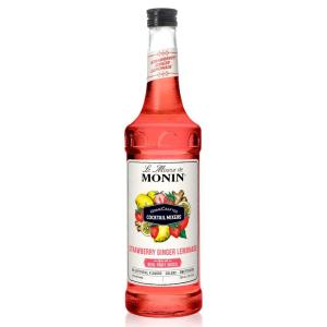 Monin – HomeCrafted Strawberry Ginger Lemonade Cocktail Mixer, Ready-to-Use Drink Mix, Refreshingly Sweet & Tart Flavor, Just Add Vodka, Perfect for Cocktails & Iced & Frozen Beverages (750 ml)