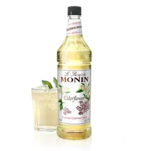 Monin – Lavender Syrup | Aromatic & Floral, Premium Syrup for Cocktails, Lattes & More | Clean Label with No Artificial Flavors, No Artificial Preservatives (BPA Free Bottle, 33.8 fl oz)(Elderflower)