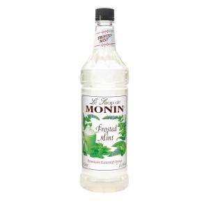 Monin – Peppermint Syrup, Cool Tingle of Candy Cane, Natural Flavors, Great for Cocoas, Mochas, Smoothies, and Sodas, Non-GMO, Gluten-Free (1 Liter)(Frosted Mint)