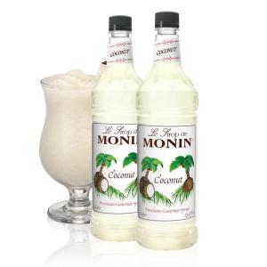 Monin – Strawberry Syrup, Mild and Sweet, Great for Cocktails and Teas, Gluten-Free, Non-GMO (1 Liter, 2-Pack)(Coconut)