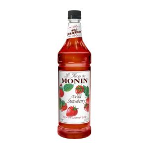 Monin – Strawberry Syrup, Mild and Sweet, Great for Cocktails and Teas, Gluten-Free, Non-GMO (1 Liter)(Wild Strawberry)