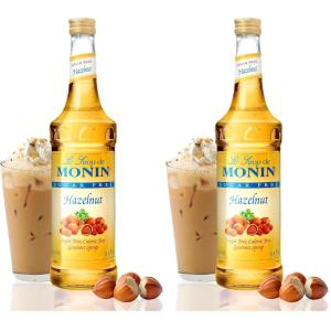 Monin – Sugar Free Hazelnut Syrup, Nutty Taste of Caramelized Hazelnut, Great for Mochas, Lattes, Smoothies, Shakes, and Cocktails, Non-GMO, Gluten-Free (750 ml)(25.4 Fl Oz (Pack of 2))