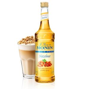 Monin – Sugar Free Hazelnut Syrup, Nutty Taste of Caramelized Hazelnut, Great for Mochas, Lattes, Smoothies, Shakes, and Cocktails, Non-GMO, Gluten-Free (750 ml)(25.4 Fl Oz (Pack of 1))