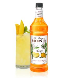 Monin – White Peach Syrup, Juicy Ripe Peach Flavor, Perfect for Cocktails, Mocktails, Iced Teas, & Smoothies, Gluten-Free, Non-GMO (1 Liter)(Mango)
