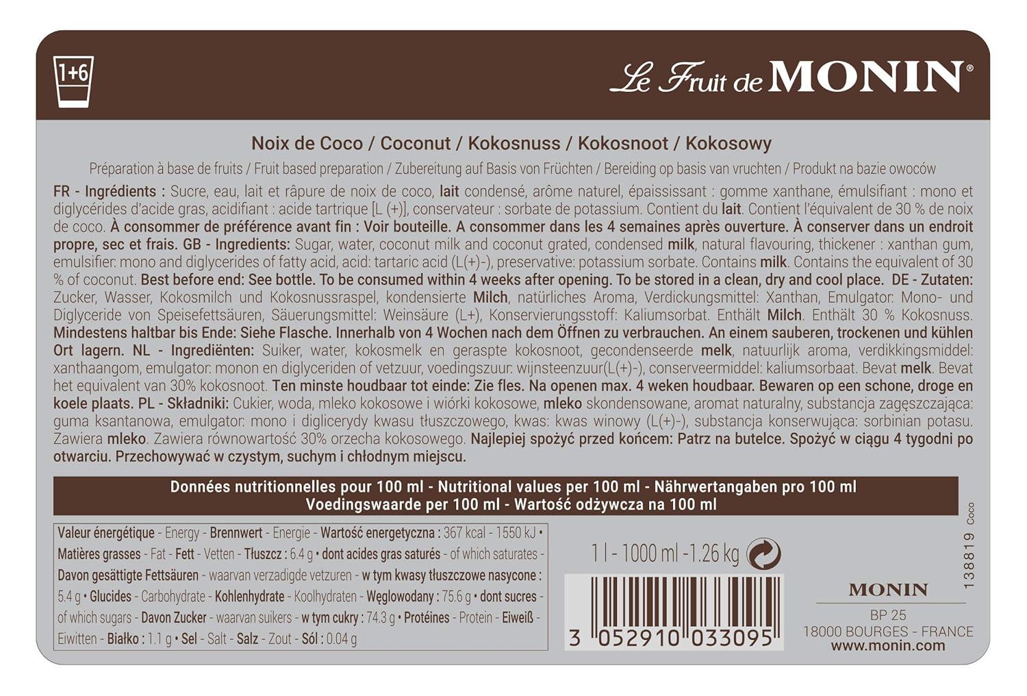 image:imageMonin Coconut Puree 1L
